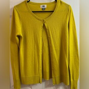 Old Navy Mustard Yellow Classic Button Down Cardigan Women’s Size Petite Small